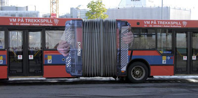 Norwegian accordion bus advertising World Accordion Championships